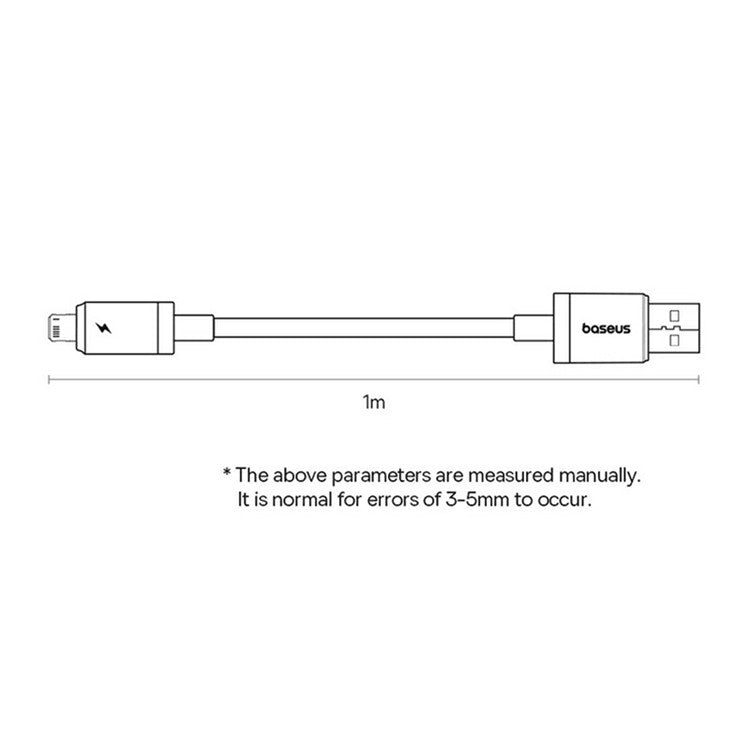 BASEUS 1m Titanium Alloy 2.4A Fast Charging Cable USB-A to iP Nylon Braided Wire