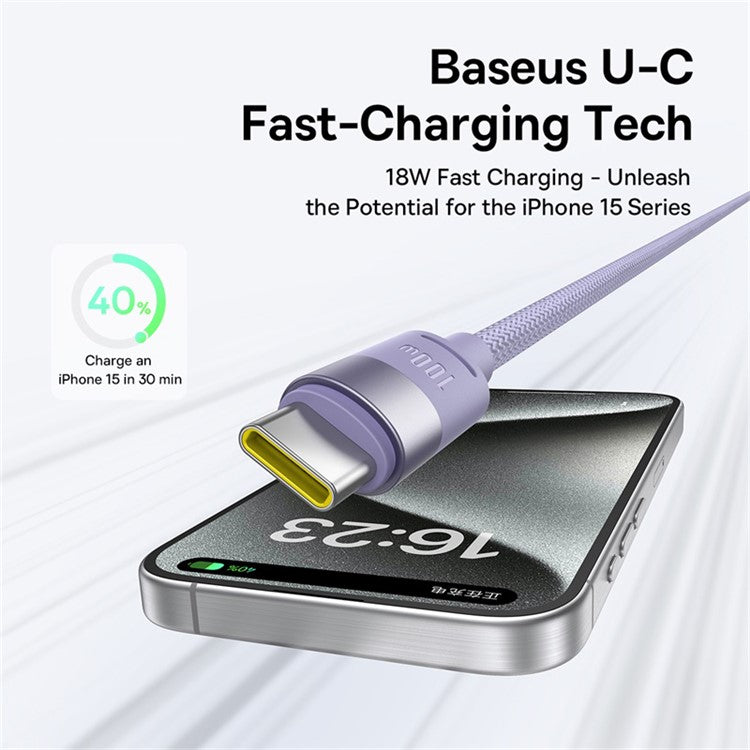 BASEUS StarSpeed One-for-Three Fast Charging Cable USB-A to Type-C+Lightning+Micro Compatible with 100W / 18W - Purple