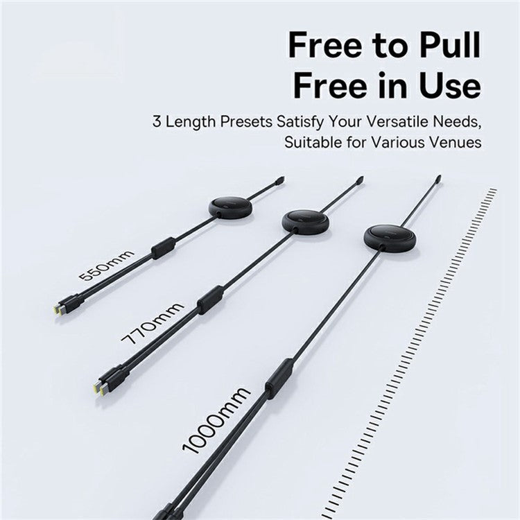 BASEUS Bright Mirror Series 1m Fast Charging Data Cable Type-C to C+C 100W Retractable Cable - Black