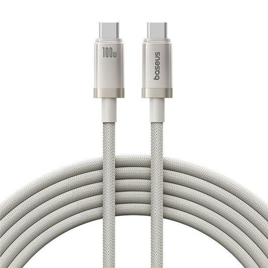 BASEUS 1m Titanium Alloy Fast Charging Cable USB-C to USB-C 100W Nylon Braided Wire