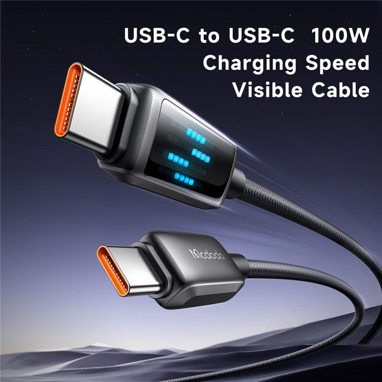 MCDODO CA-4250 1.2m Type-C to Type-C Cable 100W Fast Charging Nylon Braided Data Cable