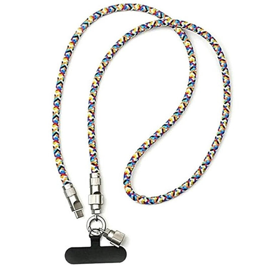 1.2m PD 60W Type-C Cable Lanyard Multi-Functional Braided Charging Cord Neck Cell Phone Strap