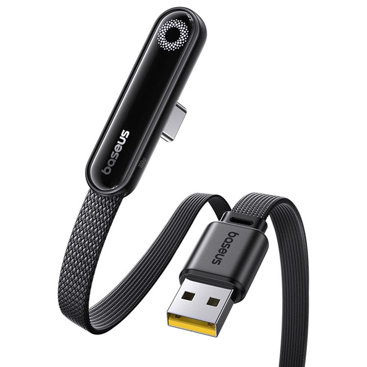BASEUS MVP 3 1m 100W Fast Charging USB to Type-C 90 Degree Elbow Nylon Braided Data Cable - Black