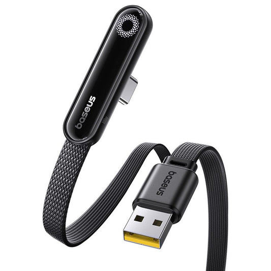 BASEUS MVP 3 1m 100W Fast Charging USB to Type-C 90 Degree Elbow Nylon Braided Data Cable - Black