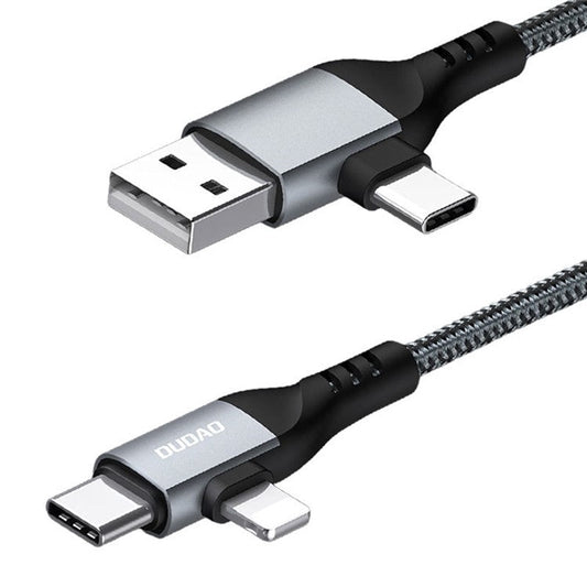 DUDAO L20Pro 1m USB / Type-C to Type-C / iP Charging Cord PD 100W Braided Data Cable