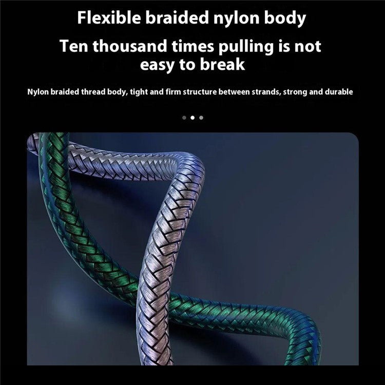 DUDAO L20X 3-in-1 Ip+Type-C+Micro 100W Fast Charging Cable Nylon Braided Wire