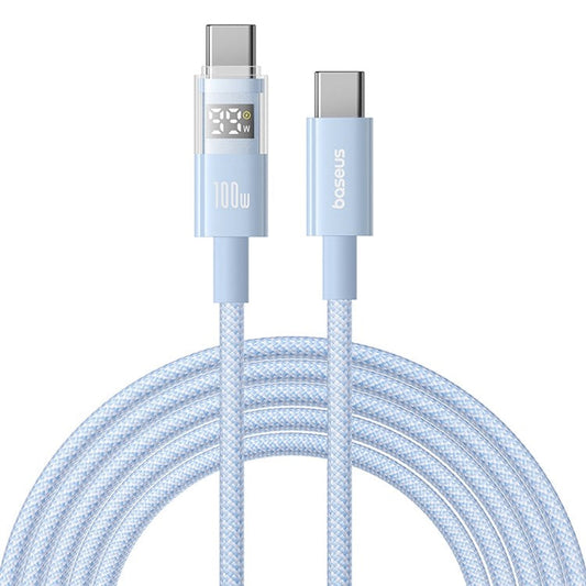 Baseus Dispaly II 2m Charger Cable Fast Charging 100W Type-C to Type-C Data Cord - Blue