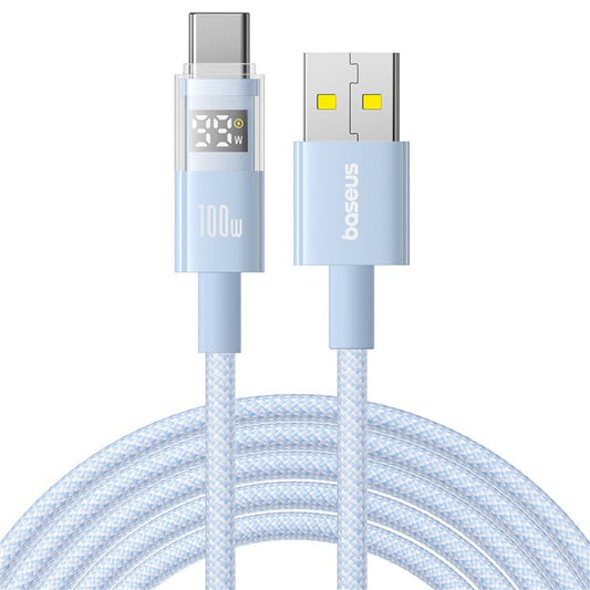 Baseus Dispaly II 2m 100W Cable Data Transfer USB-A to USB-C Fast Charging Cord - Blue