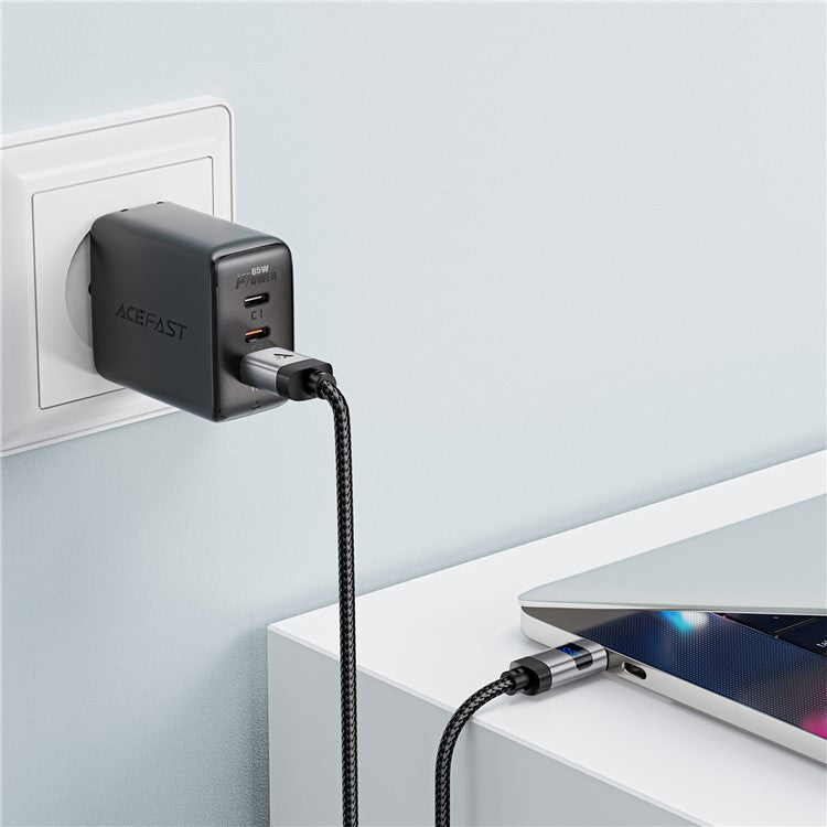 ACEFAST C15-04 1.2m USB-A to USB-C Digital Display Charging Cable 3A Fast Charge Data Cord