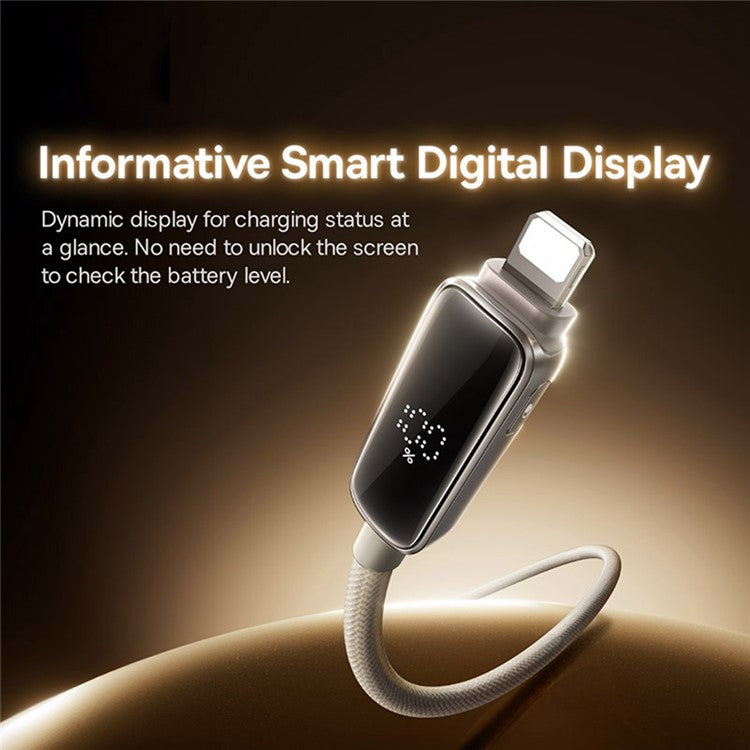BASEUS Vipow 2m 2.4A Fast Charging Cable USB-A to iP Nylon Braided Data Cord - Titanium