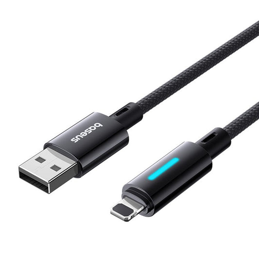 BASEUS Lit 1m USB to iP 2.4A Fast Charging Cable Data Cord with Dynamic Flowing Light