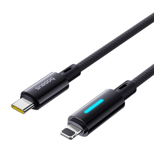 BASEUS Lit 1m Type C to iP PD 20W Fast Charging Nylon Braided Cable with Dynamic Flowing Light