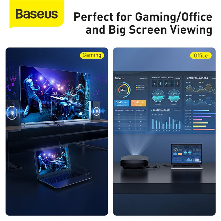 BASEUS 4K High Definition Series Male-to-Male HDMI Adapter Cable 8m Black