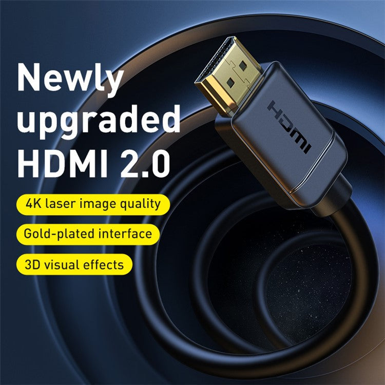 BASEUS 4K High Definition Series  HDMI 2.0 Male-to-Male Adapter Cable 3m Black