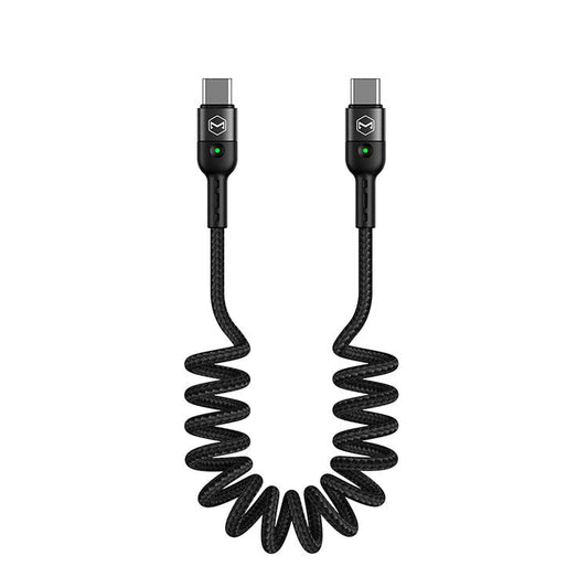 MCDODO MDD for iPhone 15 Series PD 60W Type-C to Type-C Data Coiled Cable Charging Cord