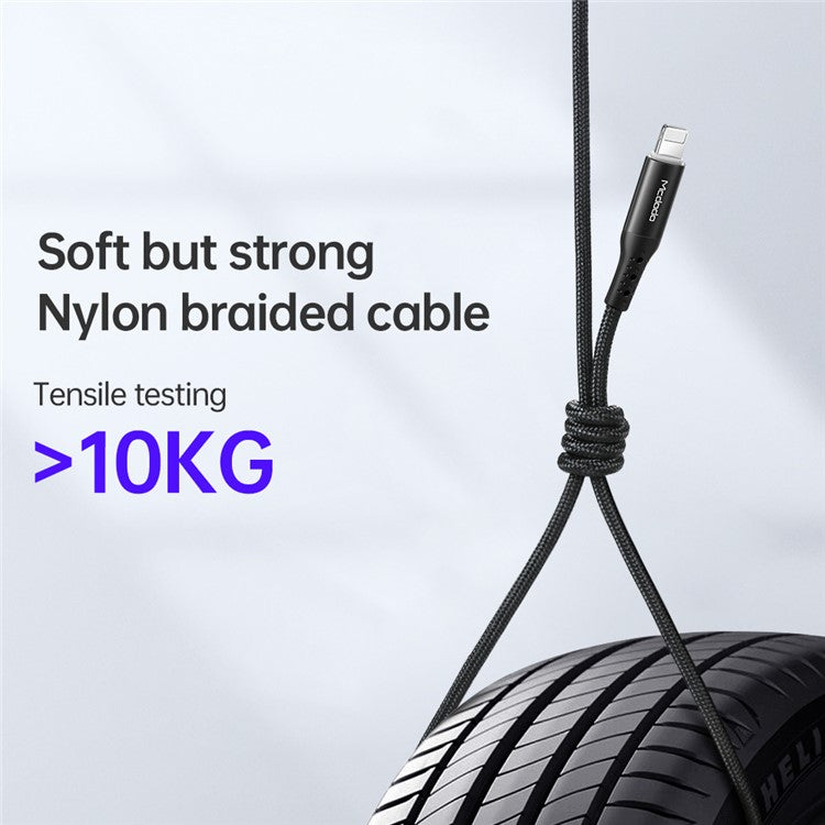 MCDODO CA-7360 MDD 1.2M USB-C to Lightning 8Pin Male PD Charger Cable Smart Auto Disconnect for iPhone iPad iPod