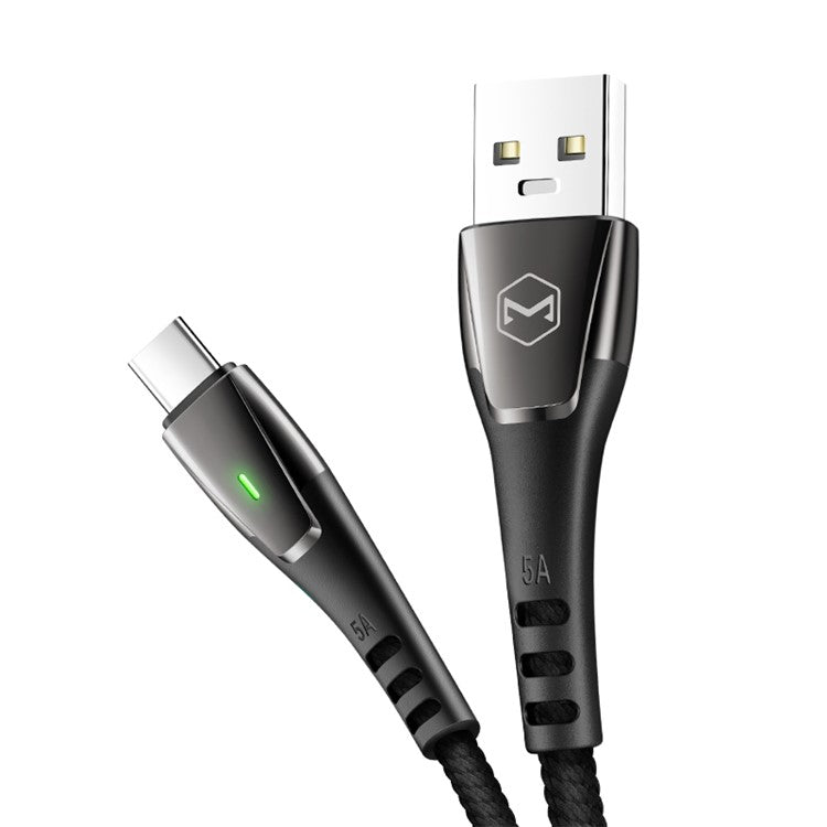 MCDODO for iPhone 15 Series 1.5M Smart Auto Disconnect Nylon Braided USB Type-C Data Charger Cable for Samsung Huawei - Black