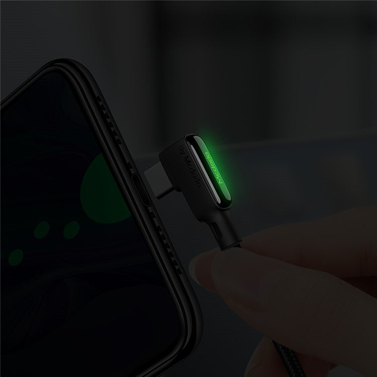 MCDODO 1.8M Spring Coiled Elbow Shape Typc-C USB Data Sync Charger Cable for Samsung Huawei Xiaomi