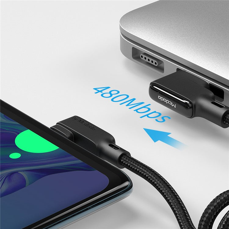 MCDODO 1.8M Spring Coiled Elbow Shape Typc-C USB Data Sync Charger Cable for Samsung Huawei Xiaomi