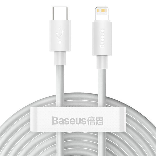 BASEUS Simple Wisdom Data Cable Kit Type-C to iP [2PCS / Set] - White