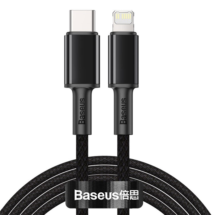 BASEUS Type-C to iP PD 20W High Density Braided Fast Charging Data Cable 2m - Black
