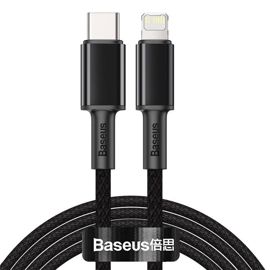 BASEUS Type-C to iP PD 20W High Density Braided Fast Charging Data Cable 2m - Black