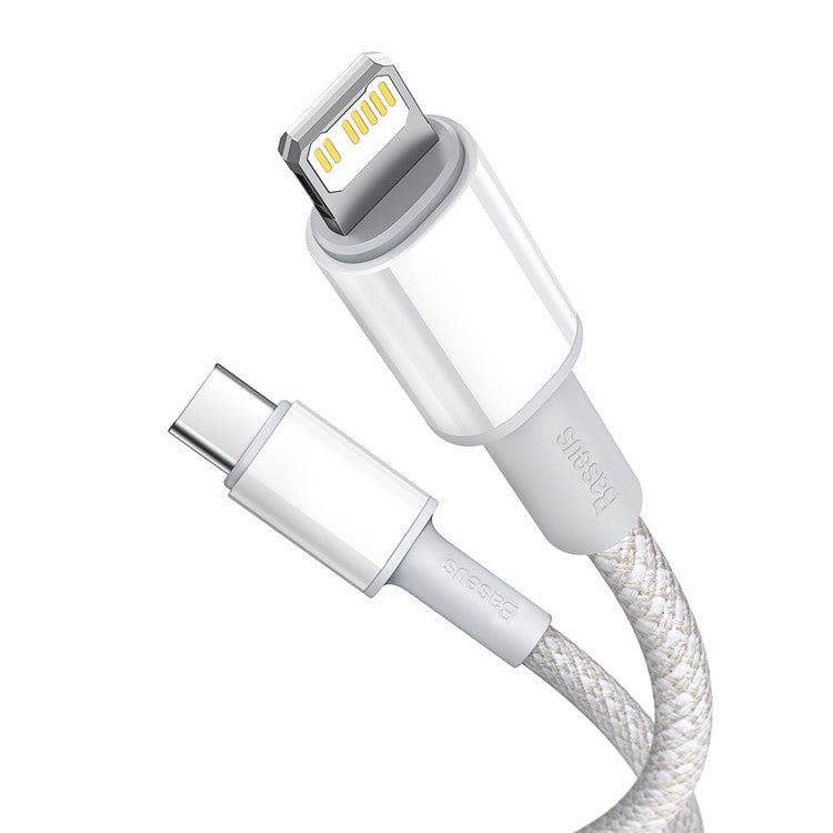 BASEUS Type-C to iP PD 20W High Density Braided Fast Charging Data Cable 2m - White