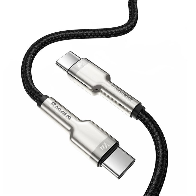 BASEUS Cafule Series for iPhone 15 Series Metal Data Cable Type-C to Type-C 100W, 1m - Black