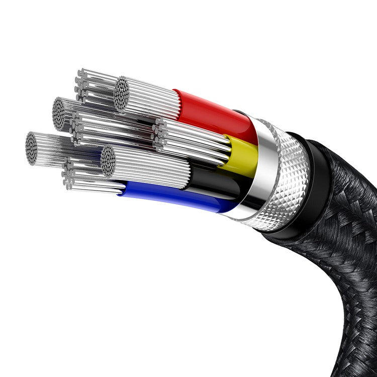 BASEUS Cafule Series for iPhone 15 Series Metal Data Cable Type-C to Type-C 100W, 1m - Black