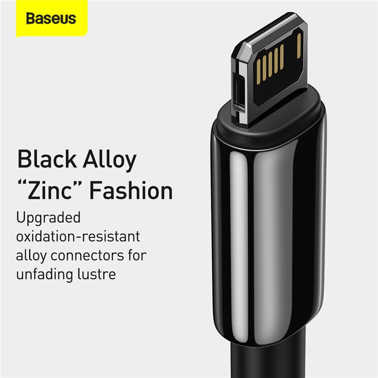 BASEUS Tungsten Gold Series 2M 2.4A USB to iP Cable Charging Data Transfer Cable - Black