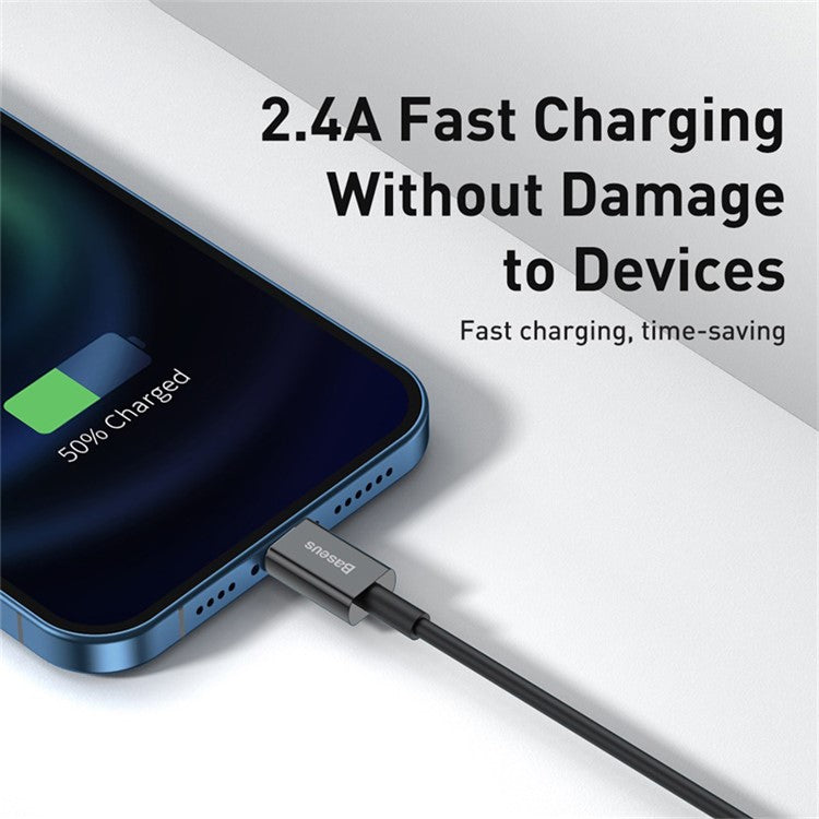 BASEUS Superior Series Fast Charging Data Cable USB to iP 2.4A 1m - Black