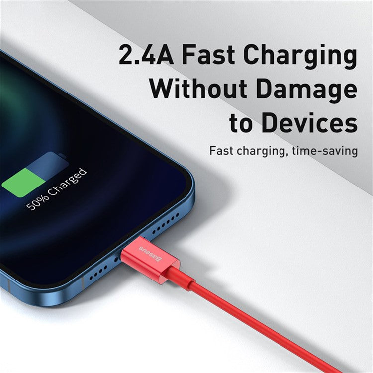 BASEUS Superior Series Fast Charging Data Cable USB to iP 2.4A 1m - Red