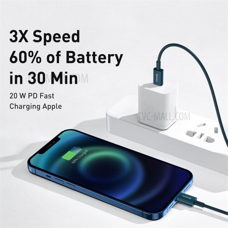 BASEUS Superior Series Fast Charging Data Cable Type-C to iP PD 20W 2m - Blue