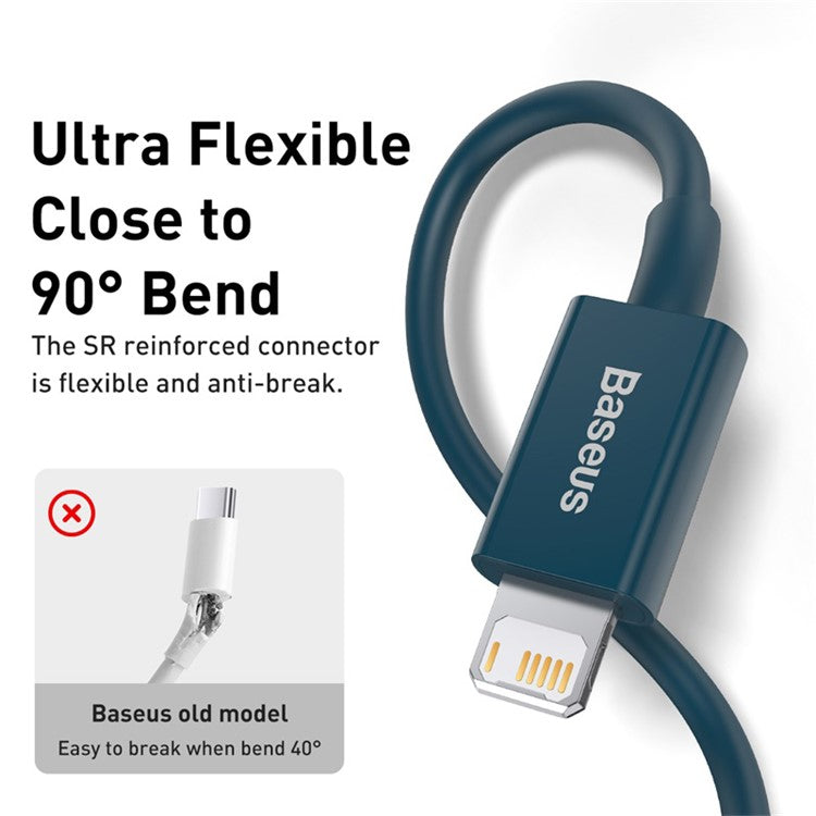 BASEUS Superior Series USB to iP 2.4A Fast Charging Data Cable 1m - Blue