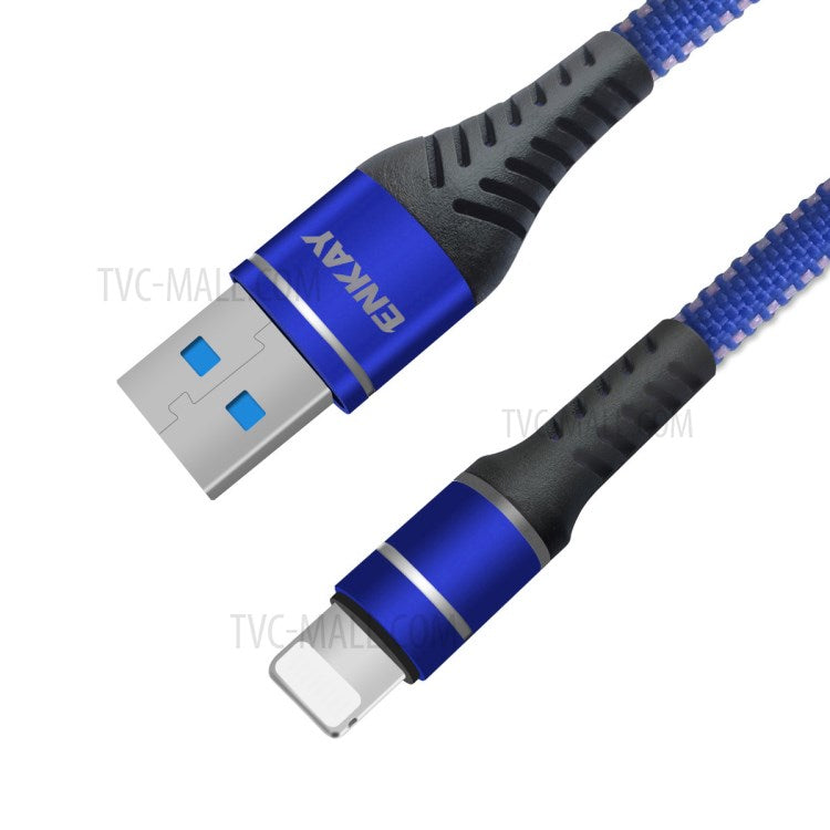 ENKAY HAT PRINCE ENK-CB207 USB 3.0 to Lightning LED 3A Fast Charger Data Wire 1m Charge Cable Cord for iPhone - Black