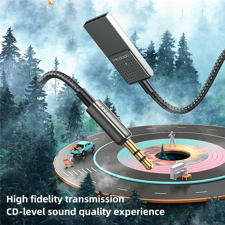 MCDODO CA-8700 MDD 1.2m Aux Bluetooth Adapter Dongle Cable for Car 3.5mm Jack Aux Receiver Speaker Audio Music Transmitter