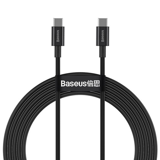 BASEUS Superior Series for iPhone 15 Series 100W Fast Charging Cord Type-C to Type-C Data Cable 2m - Black