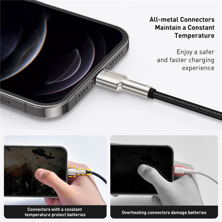 BASEUS Cafule Series Metal Data Cable USB to IP Cord 2.4A 1m - Black