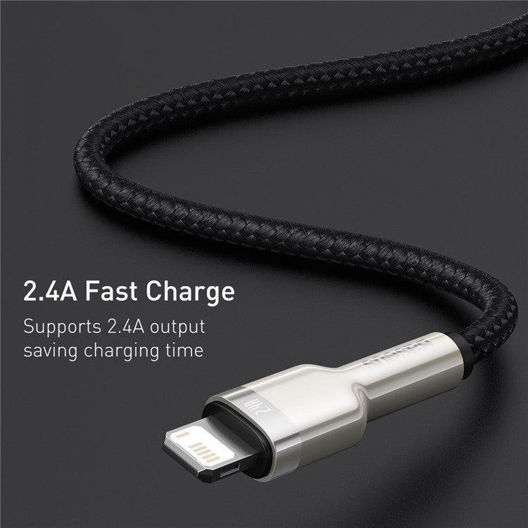 BASEUS Cafule Series Metal Data Cable USB to IP Cord 2.4A 1m - Black