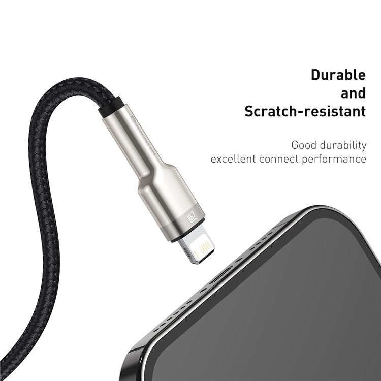 BASEUS Cafule Series Metal Data Cable USB to IP Cord 2.4A 1m - Black