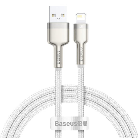 BASEUS Cafule Series Metal Data Cable USB to IP Cord 2.4A 1m - White