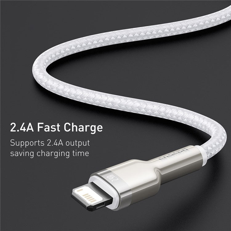 BASEUS Cafule Series Metal Data Cable USB to IP 2.4A Charging Cord 2m - White
