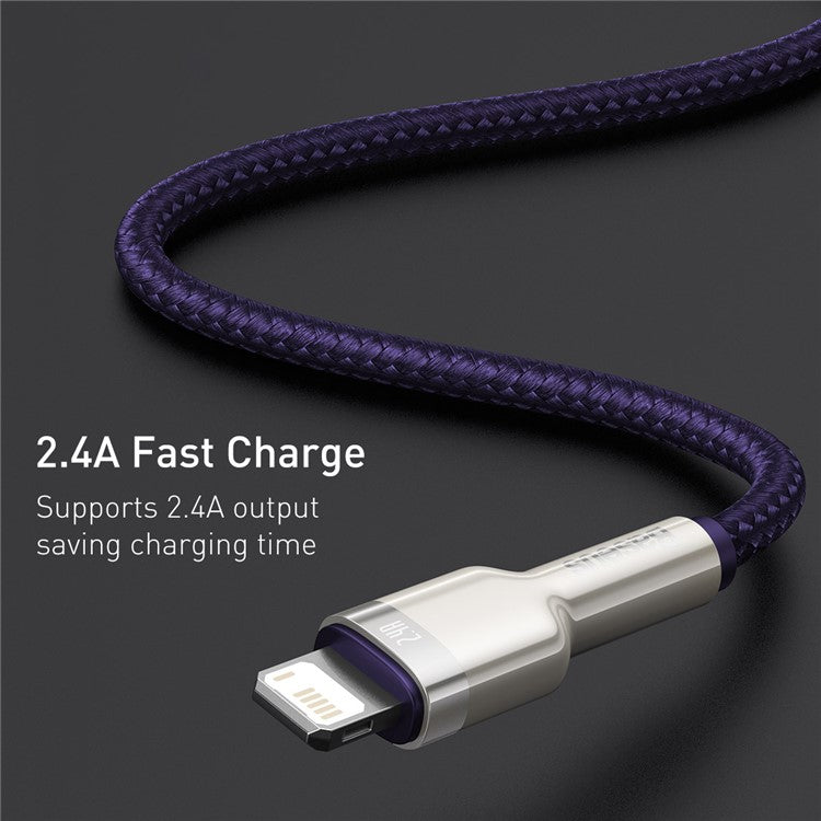 BASEUS Cafule Series Metal Data Cable USB to IP 2.4A Charging Cord 2m - Purple