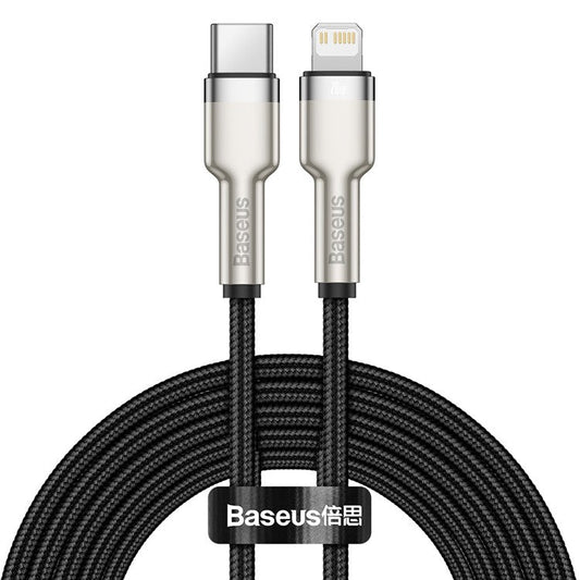 BASEUS Cafule Series Metal Data Cable Type-C to iP PD 20W Charging Cord 2m - Black