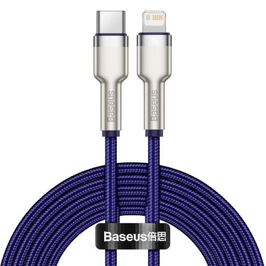 BASEUS Cafule Series Metal Data Cable Type-C to iP PD 20W Charging Cord 2m - Purple