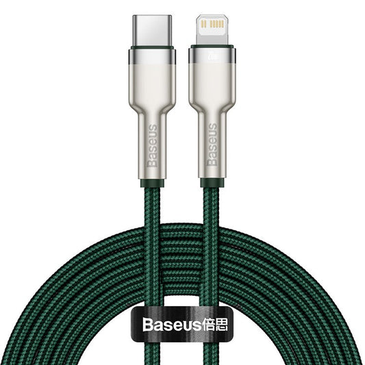 BASEUS Cafule Series Metal Data Cable Type-C to iP PD 20W Charging Cord 2m - Green