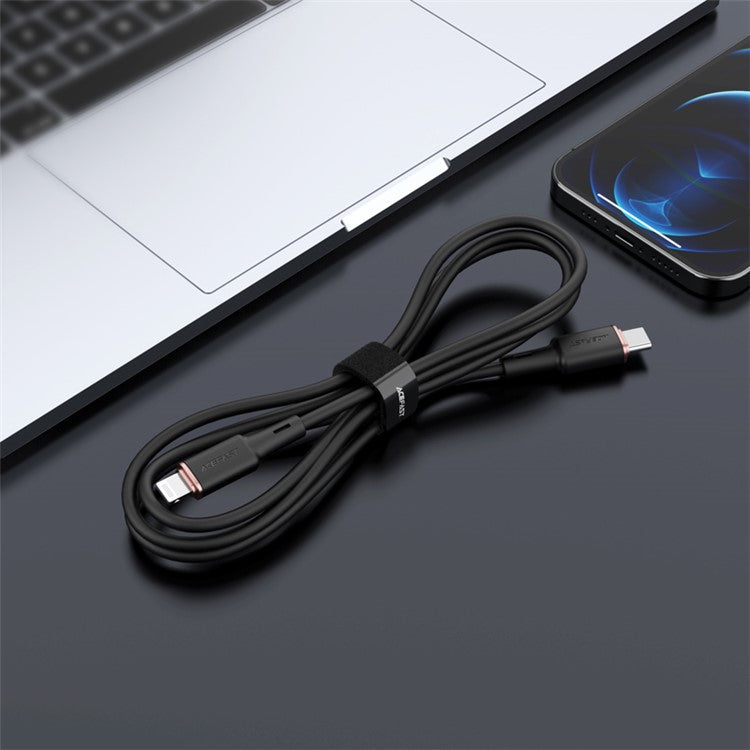 ACEFAST C2-01 MFI for iPhone 15 Series USB-C to Lightning Zinc Alloy Silicone Charging Data Cable - Black