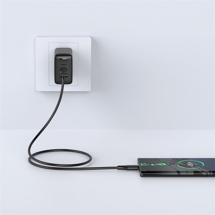 ACEFAST C3-03 for iPhone 15 Series 60W High Power USB-C to USB-C TPE Charging Data Cable 1.2m - Black