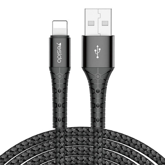 YESIDO CA50 2m Lightning Data Cable Support 2.4A Fast Charging Nylon Braided Cord