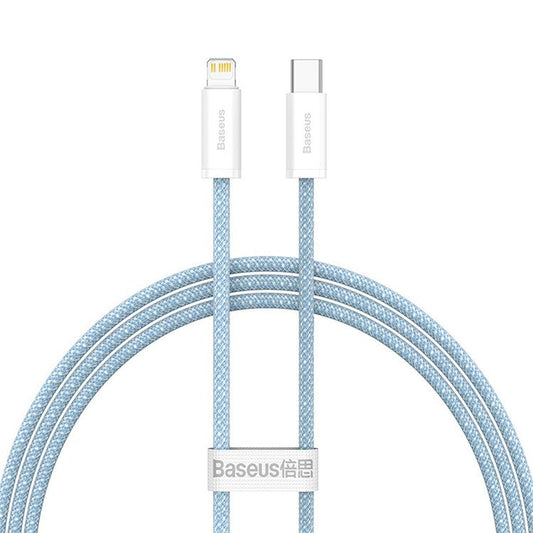 BASEUS 1m Dynamic Series Type-C to iP 20W Fast Charging + Data Sync Cable 2.4A Charger Cord - Blue